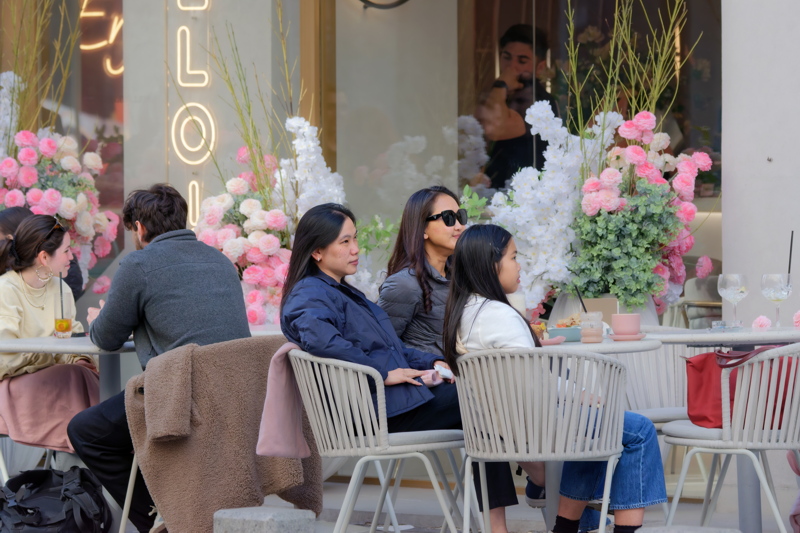 People relaxing on a terrace